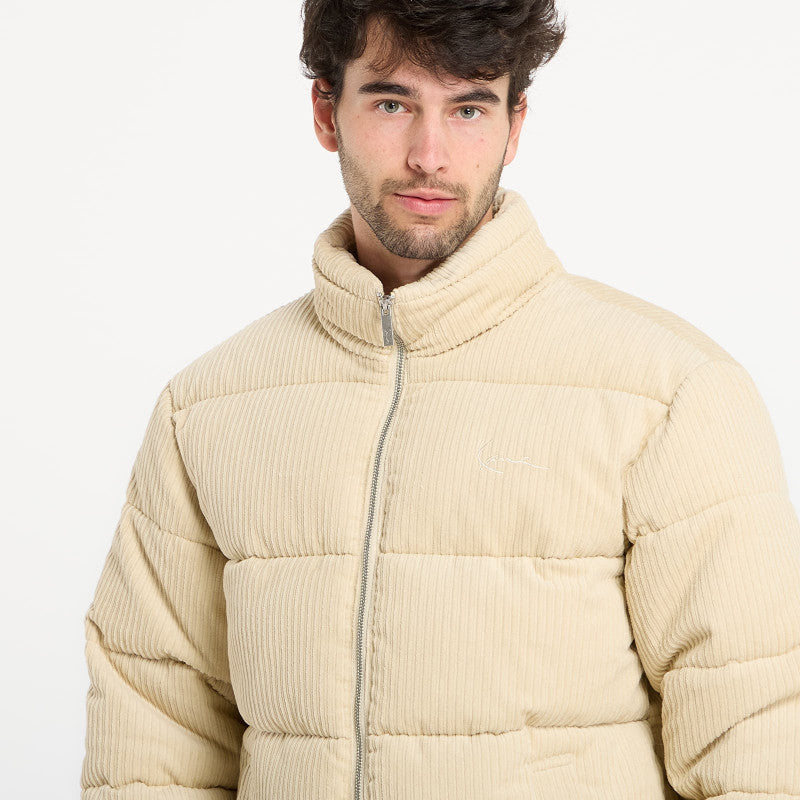 Karl Kani Signature Corduroy Puffer Jacket Beige
