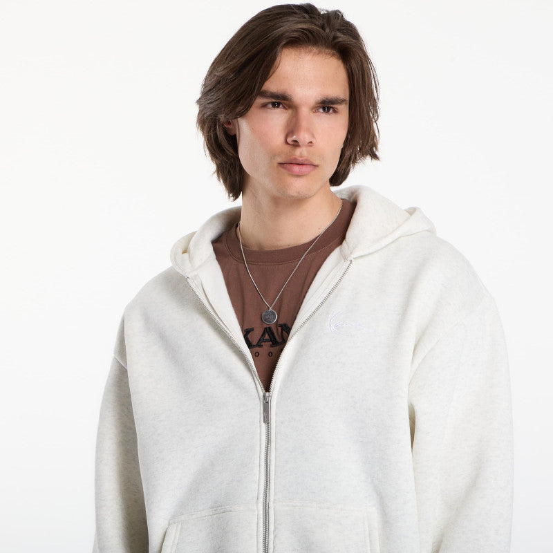 Karl Kani Signature Oversized Zip Hoodie Beige