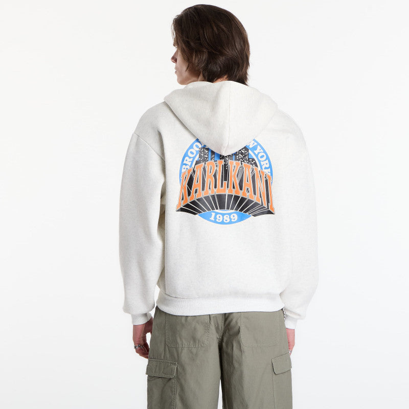 Karl Kani Signature Oversized Zip Hoodie Beige