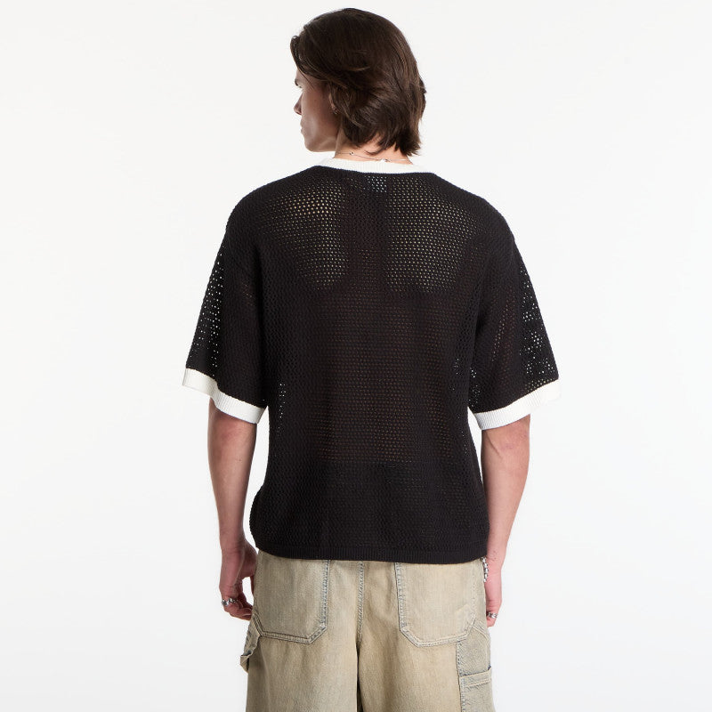 Karl Kani Cursive Varsity Crochet Boxy T-Shirt Black