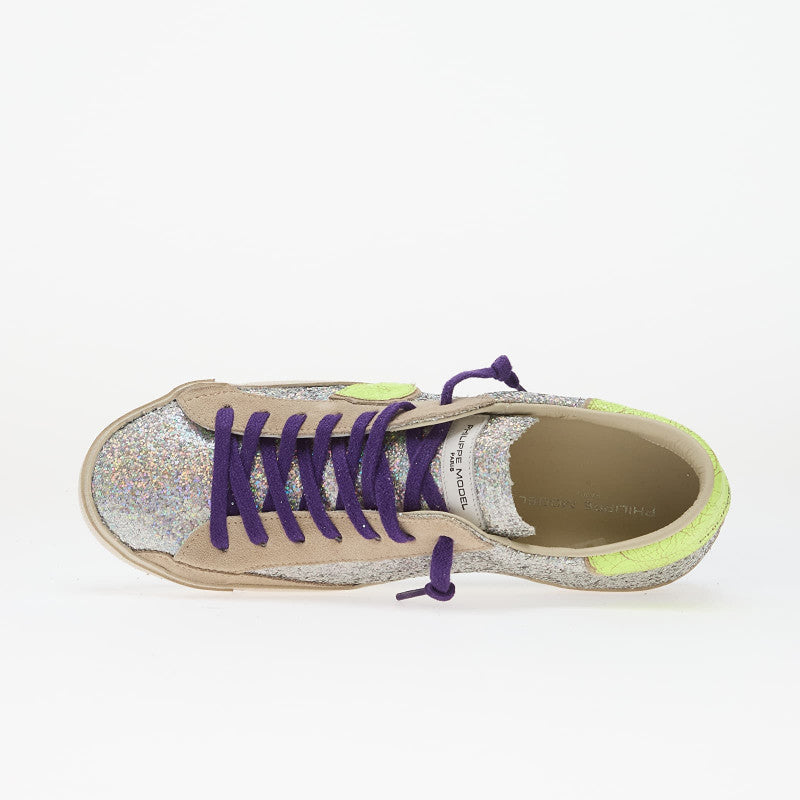 Philippe Model Prsx Low Woman Glitter/ Argent