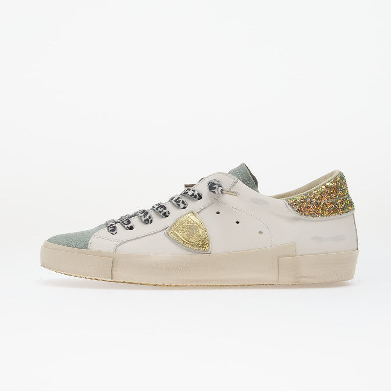 Philippe Model Prsx Low Woman Veau Glitter/ Blanc Azul