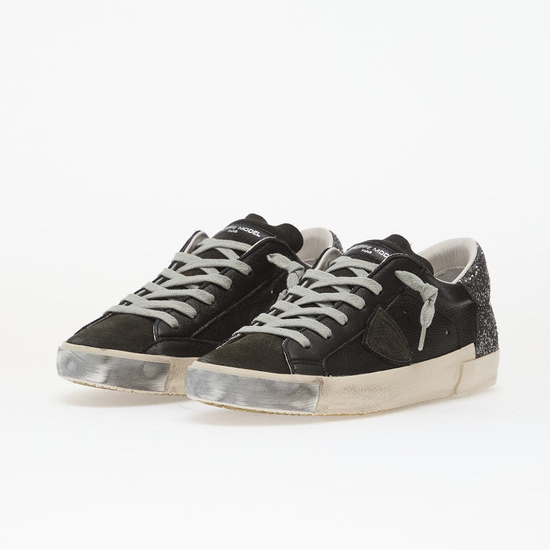 Philippe Model Prsx Low Woman Veau Glitter Mixage/ Noir