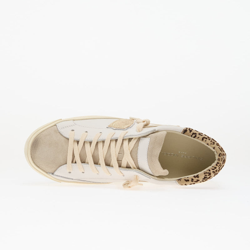 Philippe Model Prsx Low Woman Veau Leo/ Blanc Mud