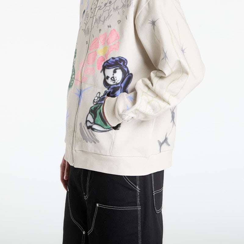 RIPNDIP Goosebumps Zip Hoodie Bone