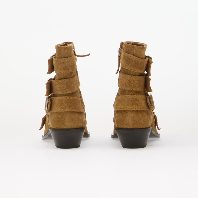 Alohas Eras Suede Leather Ankle Boots Tan