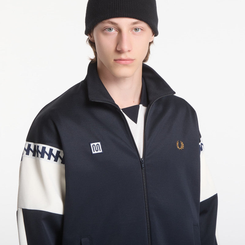 Fred Perry Meyba Cut And Sew Track Jacket Black
