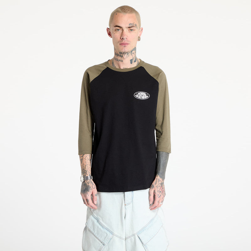Horsefeathers Dynamo Raglan T-Shirt Black/ Burnt Olive
