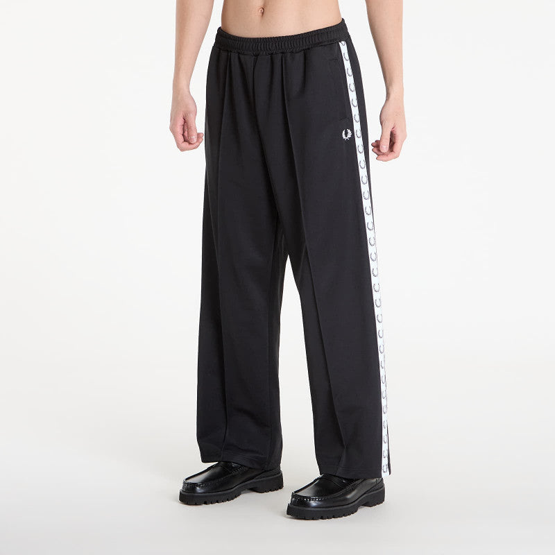 FRED PERRY Wide Leg Track Pant Black