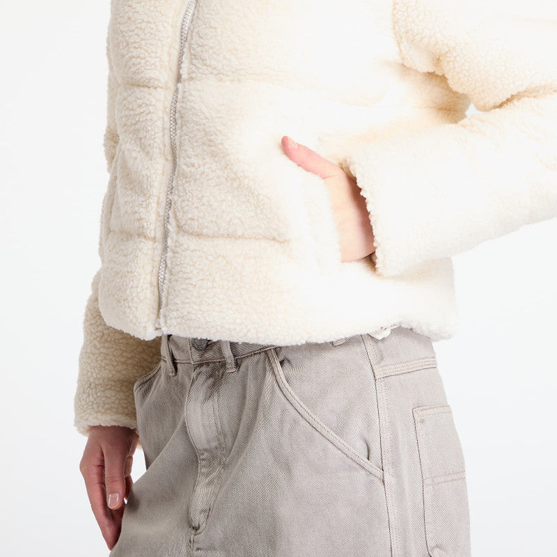 Urban Classics Ladies Short Sherpa Mix Puffer Jacket Wet Sand/ Sand