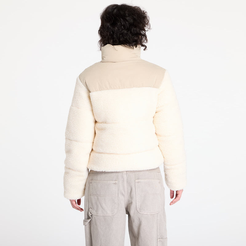 Urban Classics Ladies Short Sherpa Mix Puffer Jacket Wet Sand/ Sand