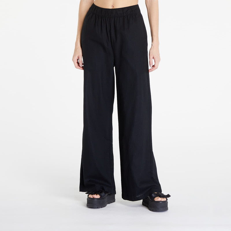 Urban Classics Ladies Linen Mixed Wide Pants Black