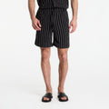 Urban Classics Striped Crinkle Resort Shorts Black/ Off White