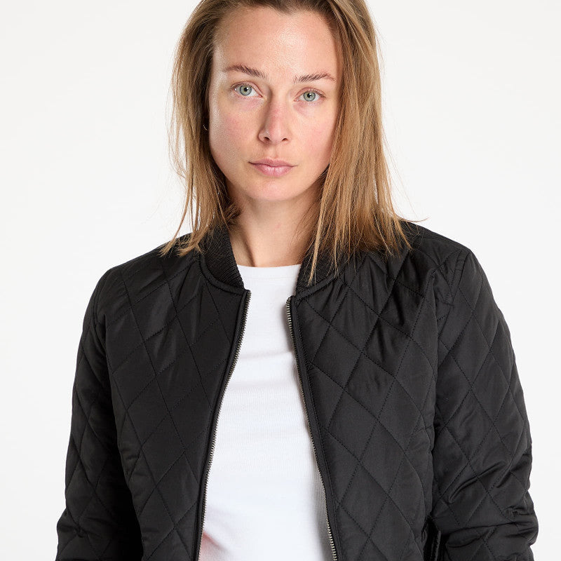 Urban Classics Ladies Diamond Quilt Nylon Jacket Black