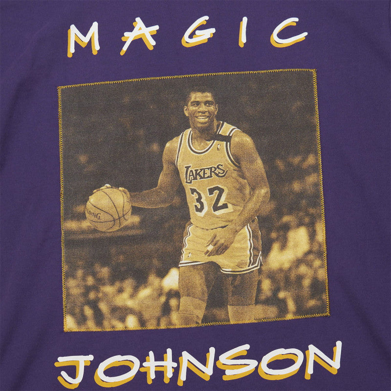 Mitchell & Ness NBA Heavyweight Premium Player Tee Vintage Logo Los Angeles Lakers Ervin Magic Johnson