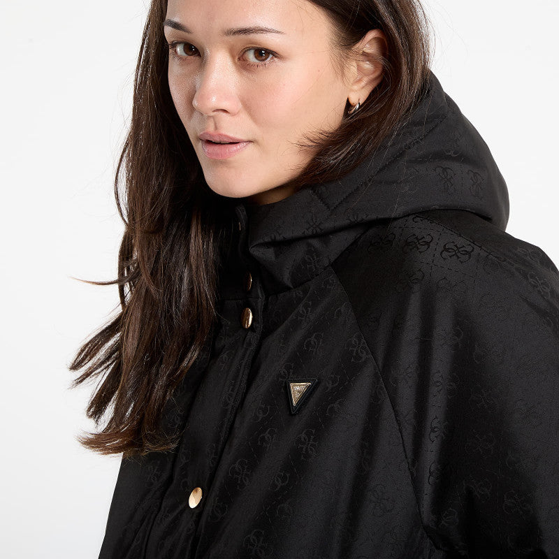 GUESS 4G Boxy Puffer Jacket Jacquard Jblk Mon