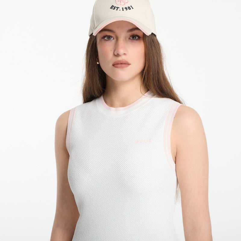 Sukienka GUESS Gabry Cn Sl Short Dress Sweater Neige White