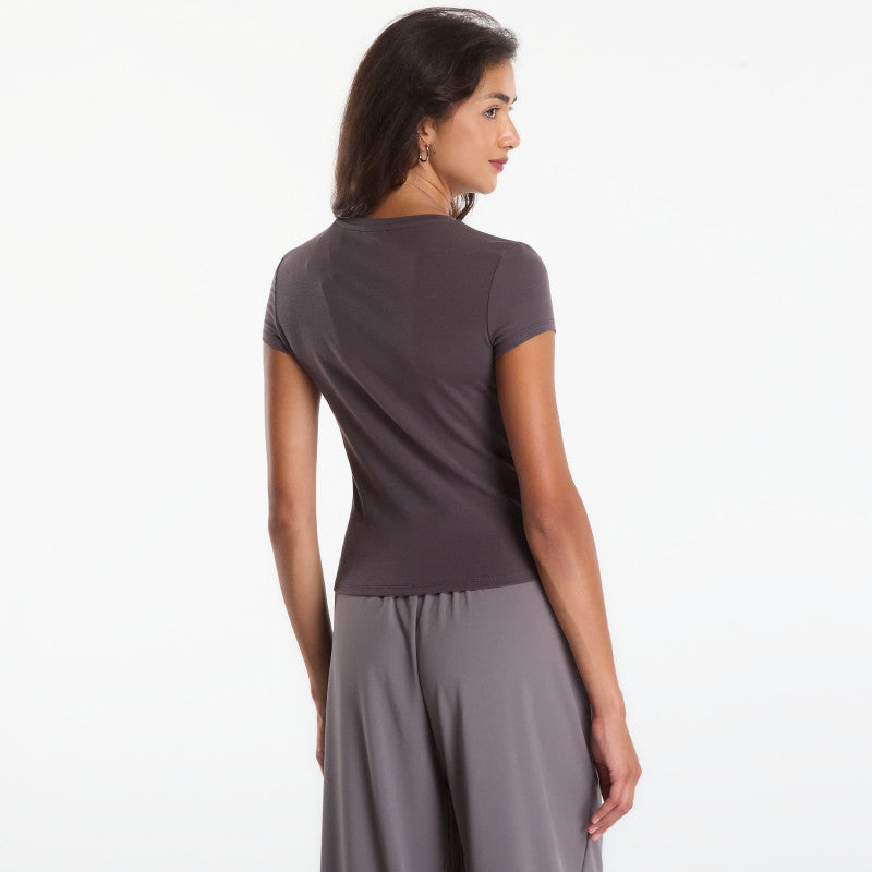 GUESS Lotus Slim Ss T-Shirt Darkest Grey