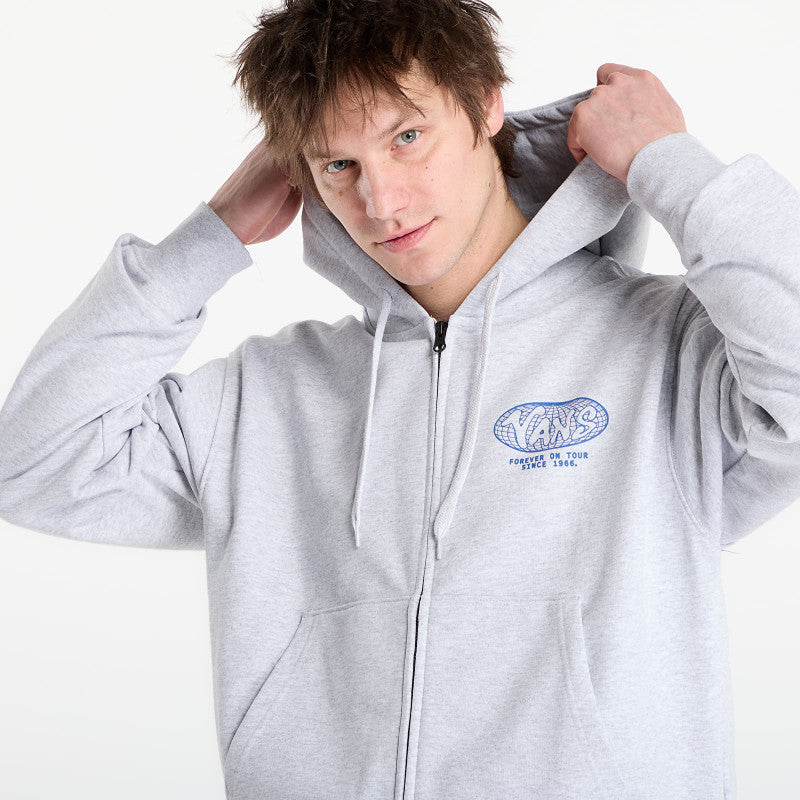 Vans World Tour Loose Full Zip Hoodie Light Grey Heather