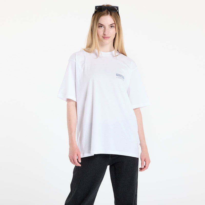 GUESS Cc Ss Monochrome Graphic Tee White