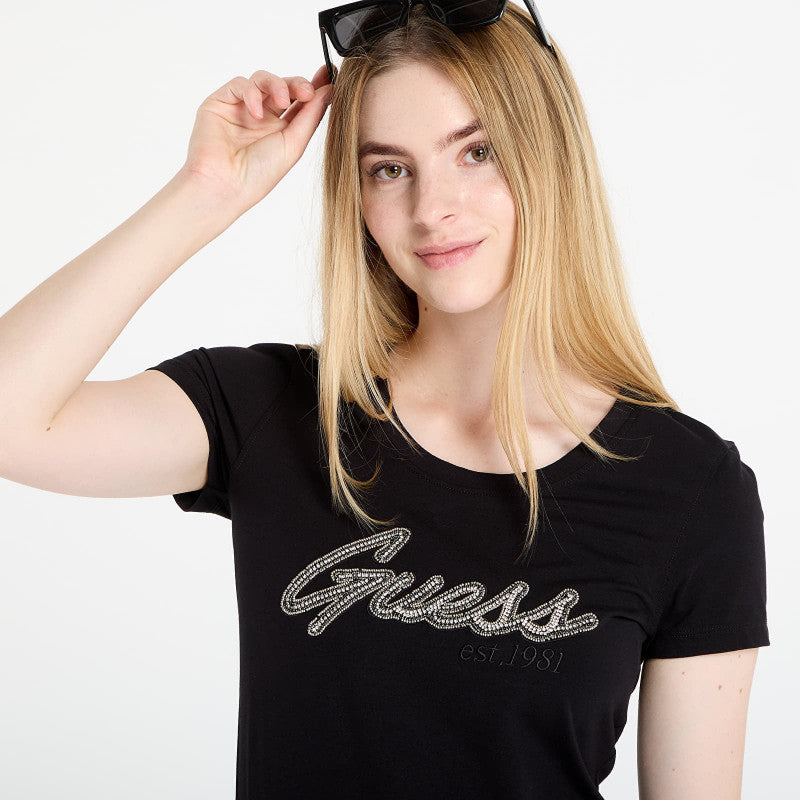 GUESS Ss Logo Hot Fix Tee Black