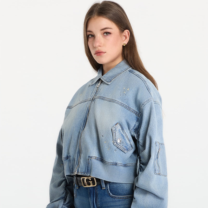 Guess Jeans Ls Anna Crop Bomber Jacket Cova