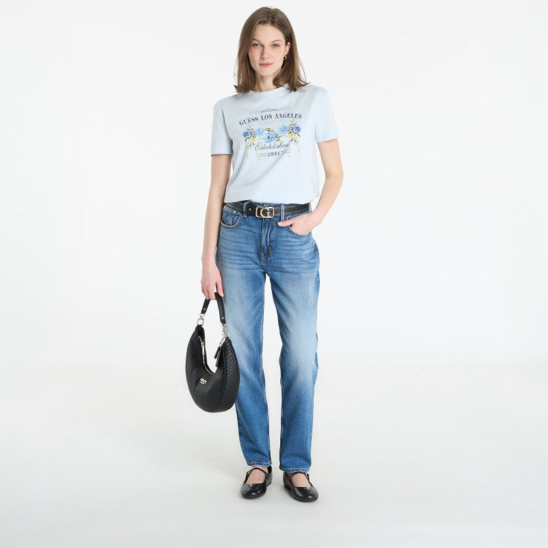 Jeansy Guess Jeans New Mom Jeans Blush Breeze Wash