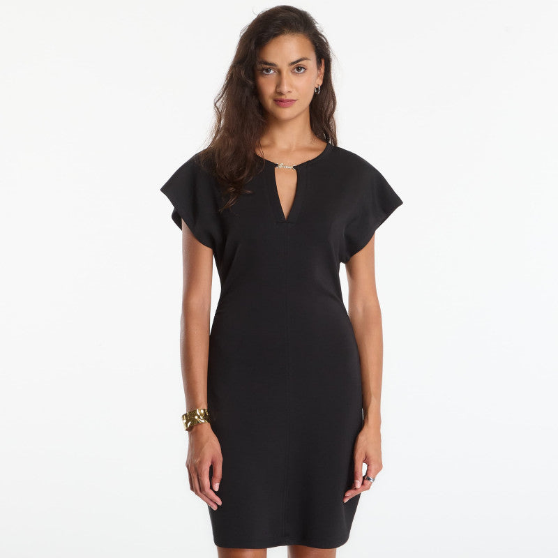 Sukienka GUESS Ss V-Neck Morgana Scuba Mini Dress Jet Black