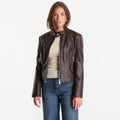 GUESS Marlene Caribou Pu Moto Jacket Chocco Brown