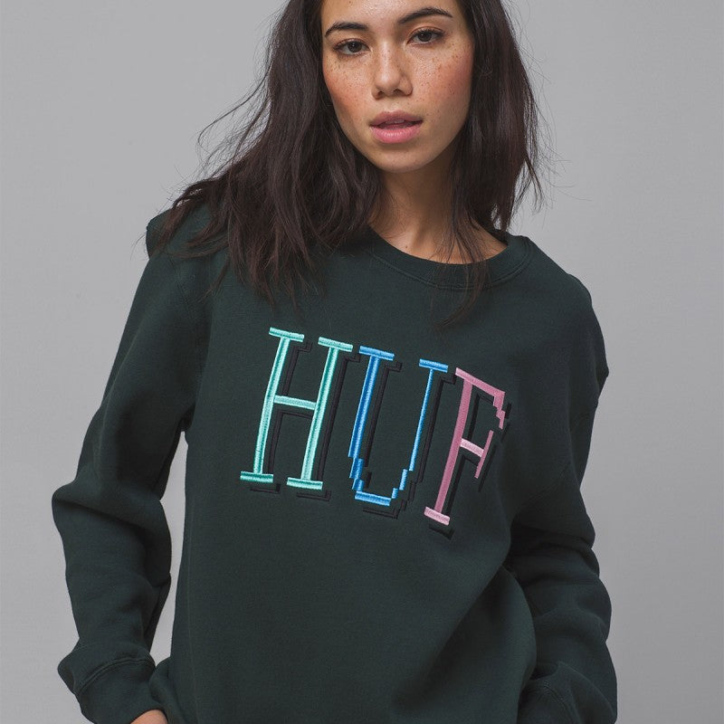 HUF 8-Bit WMNS Crewneck Dark Green