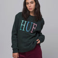 HUF 8-Bit WMNS Crewneck Dark Green