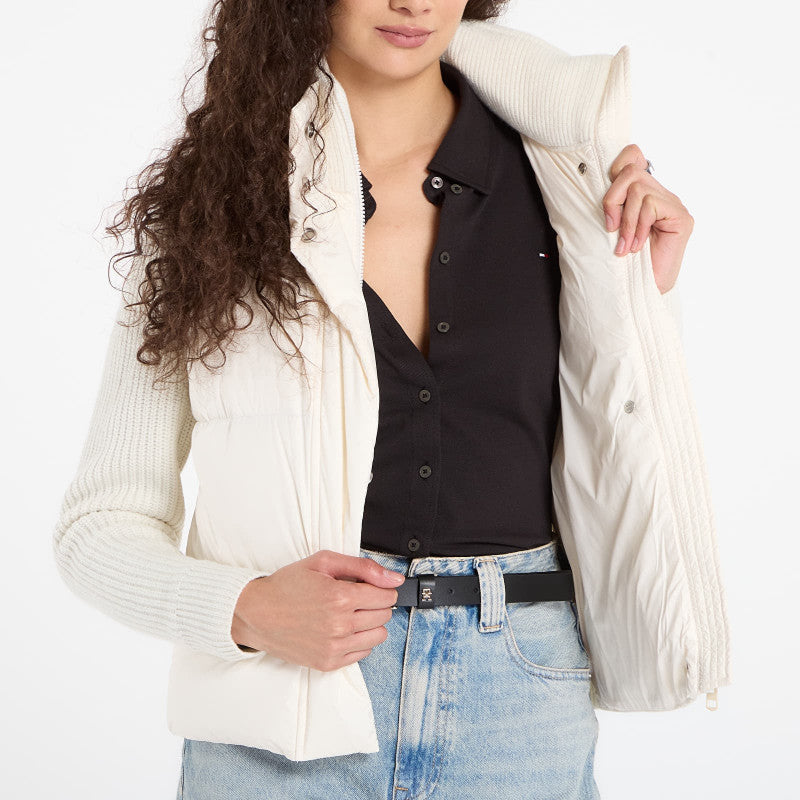 Tommy Hilfiger Modern Down Knit Mix Reg Jacket Ivory Silk