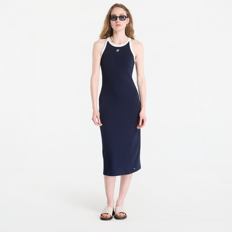 Sukienka Tommy Hilfiger Contrast Bind Rib Tank Dress Navy
