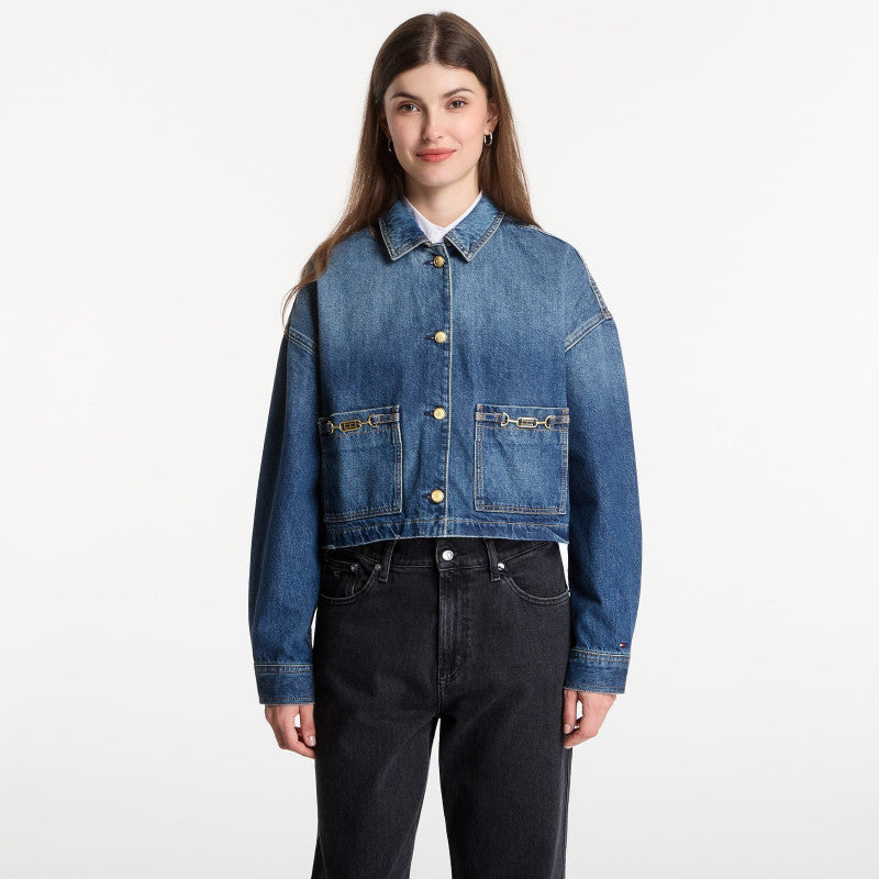 Tommy Hilfiger Cropped Jacket Cam Mid Cam Mid