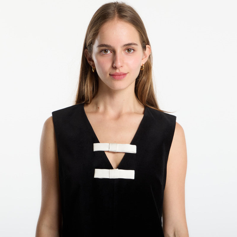 Sukienka Tommy Hilfiger Velvet Bow Dress Sleeveless Black